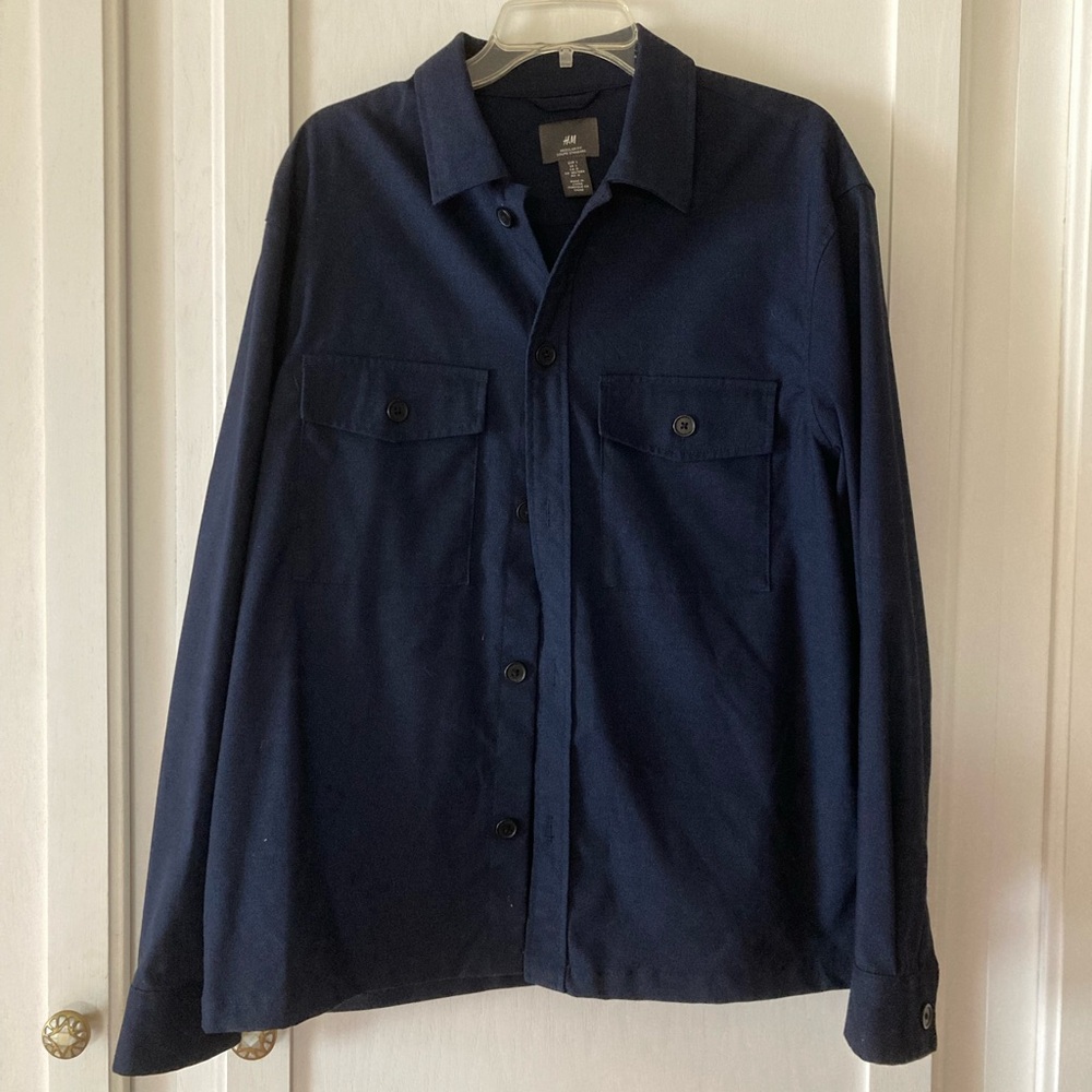 H&M Dark Blue Shirt Jacket